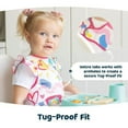 thumbnail image 3 of Tiny Twinkle Mess Proof Baby Bib - Waterproof Baby Apron - Machine Washable - PVC, BPA, & Phthalate Free - Great Travel Bib for Baby Eating - Baby Food Bibs (Burgundy, Large 2-4 Years), 3 of 3