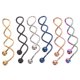 thumbnail image 1 of EeaseMX 6 pendientes de hilo trenzado, colgantes creativos para orejas, joyería decorativa para mujer y niña (plata, negro, dorado, azul, colorido y oro rosa)., 1 of 8