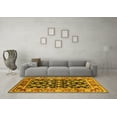 thumbnail image 3 of Ahgly Company Indoor Square Oriental Yellow Industrial Area Rugs, 4' Square, 3 of 4