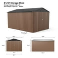 thumbnail image 3 of TROPOW Storage Shed 8x10 FT Metal Shed Galvanised Steel Garden Shed with Lockable Doors Outdoor Waterproof Shed for Bike Storage, Tool Storage, Temporary Storage, 3 of 7