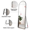 thumbnail image 4 of 64.9''x23.2''Arched Full Length Mirror, Full Body Floor Mirror Standing Hanging or Leaning Wall, Arch Wall Mirror with Stand Metal Support for Bedroom Cloakroom, Black, 4 of 8