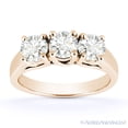 thumbnail image 2 of Round Cut Charles & Colvard Forever ONE Moissanite 3-Stone Engagement Ring in 14k Rose Gold, 2 of 5