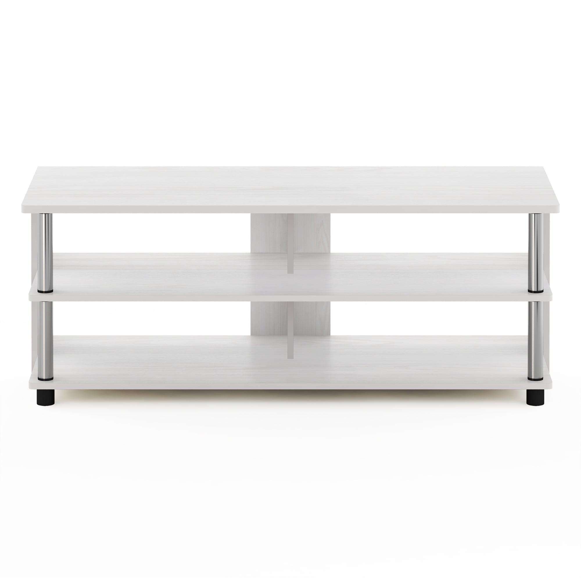 Furinno Turn-N-Tube 3-Tier Compact Open Storage Shoe Rack for Closet Entryway, Stainless Steel Tubes