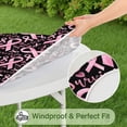 thumbnail image 5 of Breast Cancer Survivor Pink Ribbon Black Round Fitted Tablecloth with Elastic Edge,Dining Table Cover Waterproof,Outdoor Round Tablecloth for Camping,Dining,Indoor and Outdoor, 5 of 7