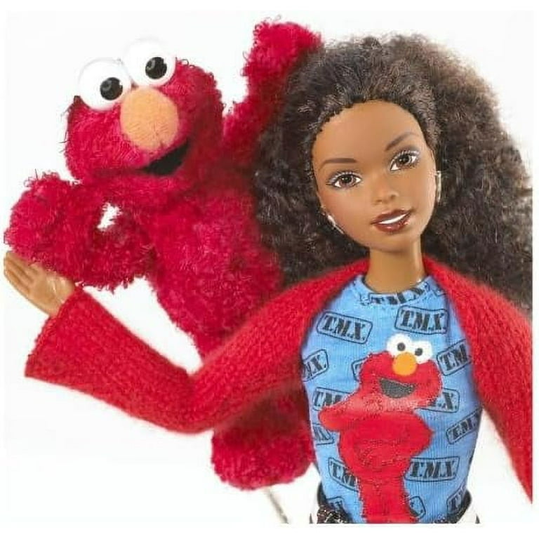 Barbie Sesame Street TMX Elmo & African American Doll with Gift