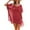 Red, variant on Clearance! Lisingtool Swim Suit Coverup for Women Women's Trim Kaftan Chiffon Tassels Swimwear Beach Loose Bikini Cover Up Tops Purple