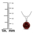 thumbnail image 4 of Genuine 1.25 Carat Natural 7mm  Round Shaped Garnet with White Topaz Necklace In 925 Sterling Silver, 4 of 6