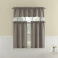 thumbnail image 4 of Mainstays 3-Piece Textured Semi Sheer Rod Pocket Kitchen Window Tier Pair and Valance, 2 Café Curtains and 1 Curtain Valance, Beige, 56"W x 36"L, 4 of 8