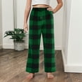 thumbnail image 2 of Hessimy Boys Flannel Pajamas - Plaid Pajama Pants For Boys - Lounge & Sleep Pj Bottoms Plaid Pajama Pants 7-18 Years (Green,18 Years), 2 of 9