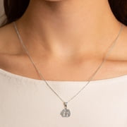 Sterling Silver Sparkle Cut Allah Arabic Script Pendant Necklace, 16 Chain
