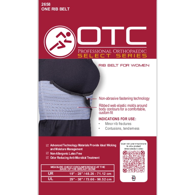 Therapist's Choice Rib Belt - Universal Size (Fits 28"-48"), Contoured Female Design For Rib Fracture/Strain Support