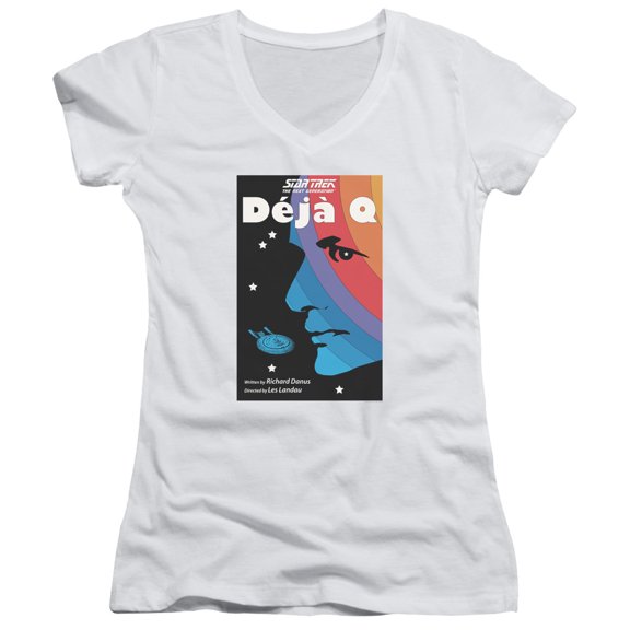 Star Trek Tng Season 3 Episode 13 Junior Women's V-Neck T-Shirt White