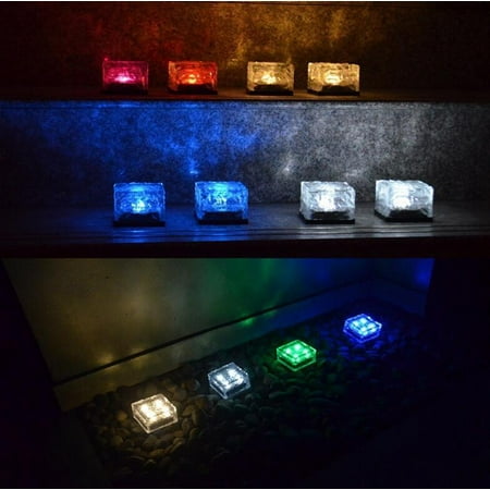 Tecbox Solar Led Outdoor Path Lights Creative Ice Cube Color Tecbox Solar Led Outdoor Path Lights Creative Ice Cube Color Changing Waterproof Frosted Glass