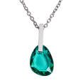 thumbnail image 1 of Collar Mujer con Dije de Cristales LuckyLy Cadena Acero Inoxidable Modelo Amber Verde UNITALLA, 1 of 8