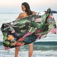 thumbnail image 6 of Coolnut Tropical Floral Print Diveblues Beach Towel Microfiber - Oversized Travel Towels - Lightweight Compact Beach Accessories - for Swimming, Camping, Holiday, Quick Dry Washcloth Gift, 6 of 7