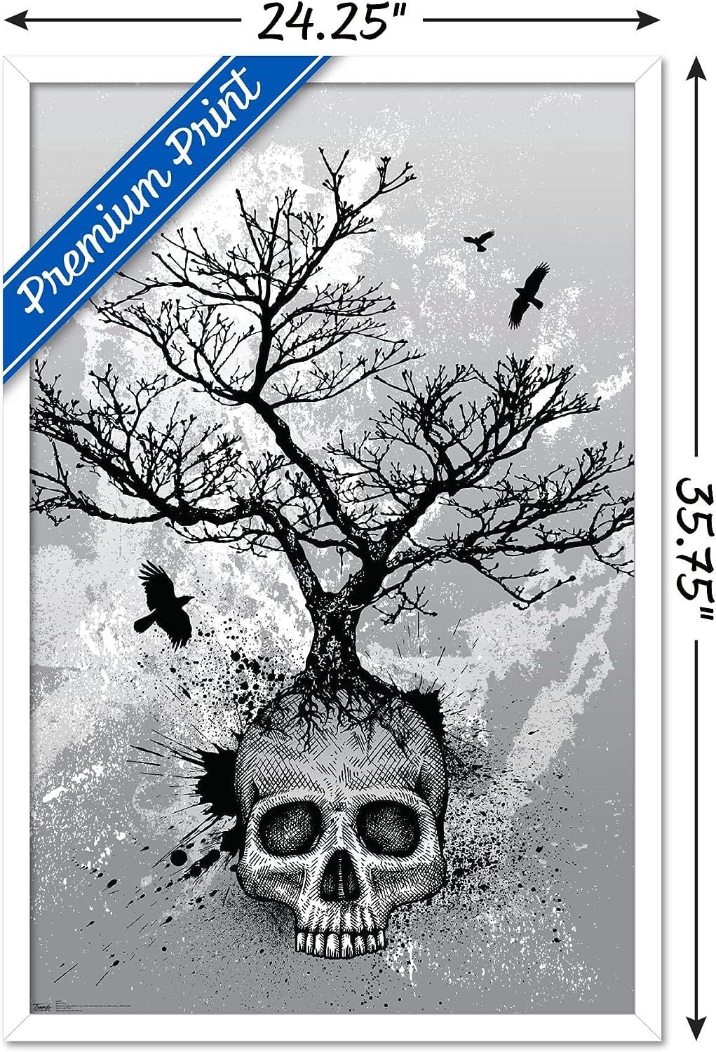 Skull - Tree Wall Poster, 22.375" x 34", Framed