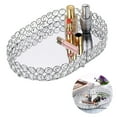 thumbnail image 2 of Mirrored Crystal Vanity Makeup Tray, Ornate Jewelry Trinket Decorative Tray Cosmetic Perfume Display Organizer Tray,Home Decor Tray for Dresser/Bathroom Ellipse, 2 of 9