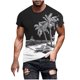 thumbnail image 1 of Camisetas de Manga Larga para Hombres Imprimir Fallow Cuello Redondo Camiseta, Moda Casual Manga Corta Mezcla de Algodón/Lino, 1 of 9
