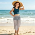 thumbnail image 6 of Girls Lightweight Sheer Chiffon Swimsuit Cover Up – Beach Sarong Wrap, Gray, One Size,Size Free Size, 6 of 8