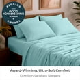 thumbnail image 2 of Mellanni Iconic 7 Piece Bed Sheet Set Brushed Microfiber, Deep Pocket, Split King, Aqua, 2 of 5