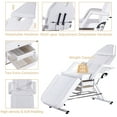 thumbnail image 4 of IVV Esthetician Salon Bed with Hydraulic Stool, Professional Massage Tattoo Table Salon Spa Equipment with Adjustable Basket and Footrest, Multi-Purpose 3-Section Facial Beauty Bed w/ 2 Trays, White, 4 of 7