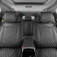 thumbnail image 2 of MotorBox Prestige Faux Leather Car Seat Covers, Full Set, Black, Diamond Stitched, 2 of 9