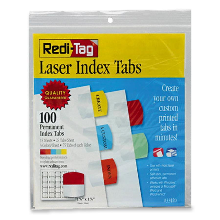 Redi Tag Laser Printable Index Tabs 100 Pack Quantity Walmart  Redi Tag Laser Printable Index Tabs 100 Pack Quantity Walmart