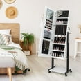 thumbnail image 4 of Costway Armoire à Bijoux Miroir 3 Couleurs 46 Lumières LED Hauteur Réglable avec Roues Blanc, 4 of 10