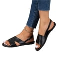 thumbnail image 3 of Wide Width Shoes for Women, Orthopedic Bunion Corrector Sandals,2026 Open Toe Solid Color Casual Summer Walking Sandals,Fashion Breathable Adjustable Hook Loop Straps Flat Beach Sandals, Black 5.5, 3 of 9