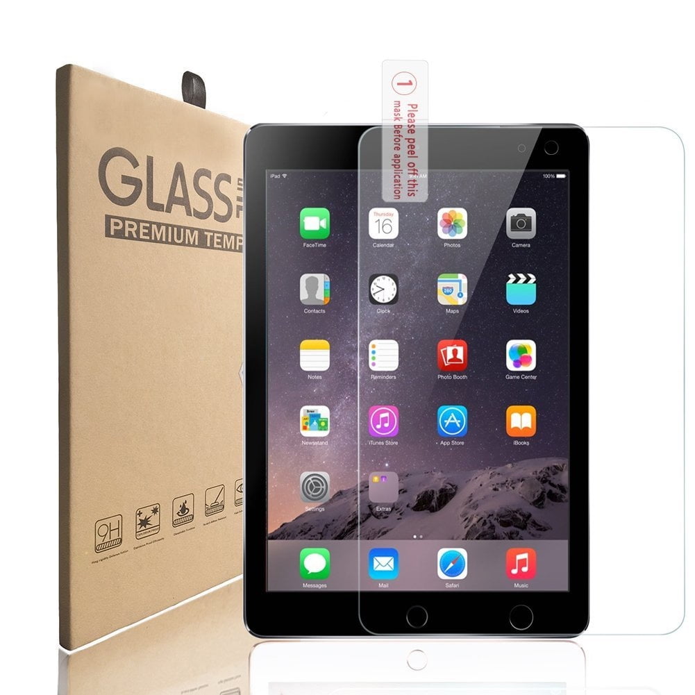 KIQ iPad 9.7 Screen Protector, Scratch-Resistant Clear 9H Tempered Glass For Apple iPad 9.7-inch 6th Generation (2018) 9.7 inch 5th Gen (2017)