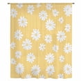 thumbnail image 2 of White Yellow Daisy Sheer Curtains 63 Inches Long, Spring Summer Floral Botanical Light Filering Curtains, Breathable Simi Curtain Privacy Drapes for Living Room Bedroom Lightweight Window Treatment, 2 of 9