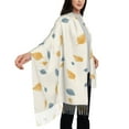 thumbnail image 3 of Women's Fashion Tassel Scarf, Yellow Fallen Leaves Pattern Long Shawl, Lightweight and Warm, 3 of 9