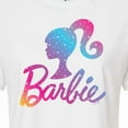 thumbnail image 3 of Barbie - Holidays & Christmas - Ombre Iconic Logo - Juniors Cropped Cotton Blend T-Shirt, 3 of 5