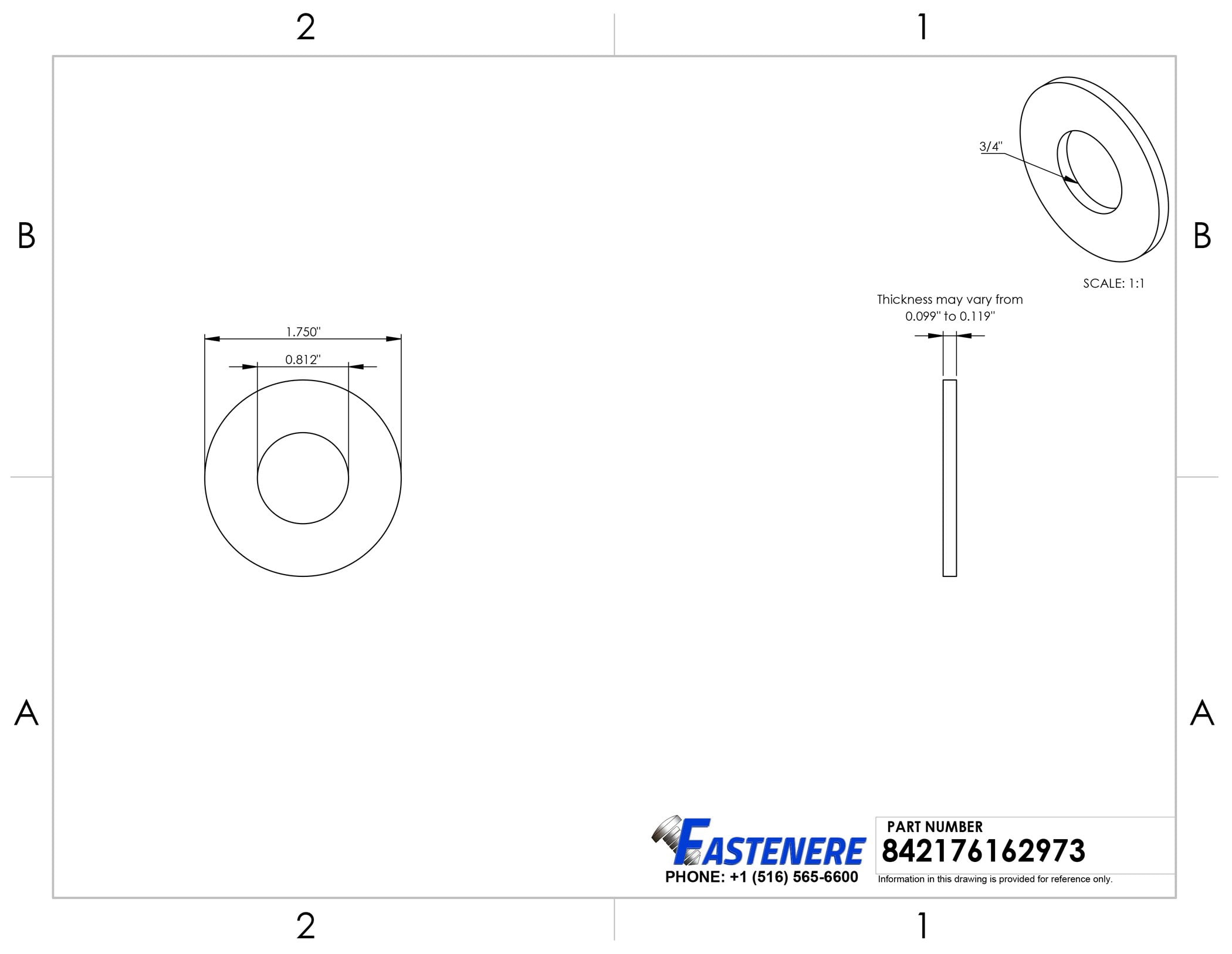 3/8" Solid Brass Flat Washers, Commercial Standard, Grade 360, Plain Finish, Quantity 50