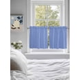 thumbnail image 4 of Half Window Curtain 36 Inches Long, Navy Blue Stripe Window Treatment Curtain Drapes, Modern White Vertical Striped Geometric Small Tier Curtains for Bathroom Over Sink, 27.5"x36", 2 Panels, 4 of 7