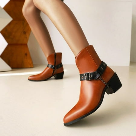 

Bnwani Boots For Women Up to 40% off Mid Heel Boots Ziper Thick Ankle-High Boots 36-43