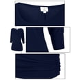 thumbnail image 3 of Matchstick Women's 3/4 Sleeve Basic Drape Top with Side Shirring, 3 of 4
