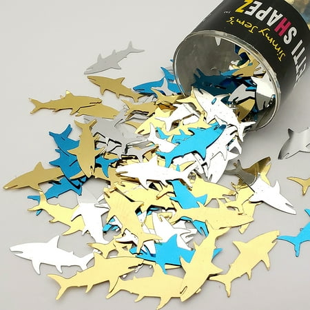 Confetti Shark Blue, Silver, Gold - Half Pound (8 oz) - CCL8218