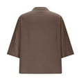 thumbnail image 5 of Wowcloth Fashion Women's autumn V - Neck 3/4 Sleeve Solid Casual Blouse with Buttons, 5 of 6