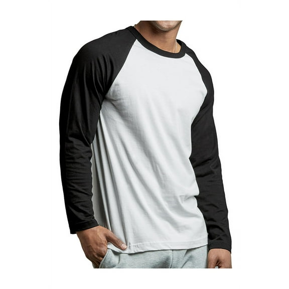 Top Pro Men's Long Sleeve Colorblocked Baseball Tee Red White S