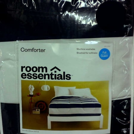 Blue & White Rugby Stripe Comforter (Full/Queen) - Room Essentials
