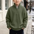 thumbnail image 4 of Gerichy Boys Sweatshirts Quarter Zip Mock Neck Knit Casual Long Sleeve Winter Fall Tops School Clothes 3T-14T, 4 of 4