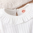 thumbnail image 6 of Gyratedream Bodysuits Jumpsuit for Baby Girl Infant Toddler Long Sleeve Ruffle Romper Outfits with Bow Tie Headscarf 2-Piece Set, 6 of 12