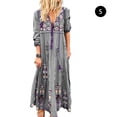 thumbnail image 1 of Vestido largo con estampado floral bohemio Cuello en V Cordón con cordones Ropa de manga larga Speravity AP000133-17B, 1 of 6