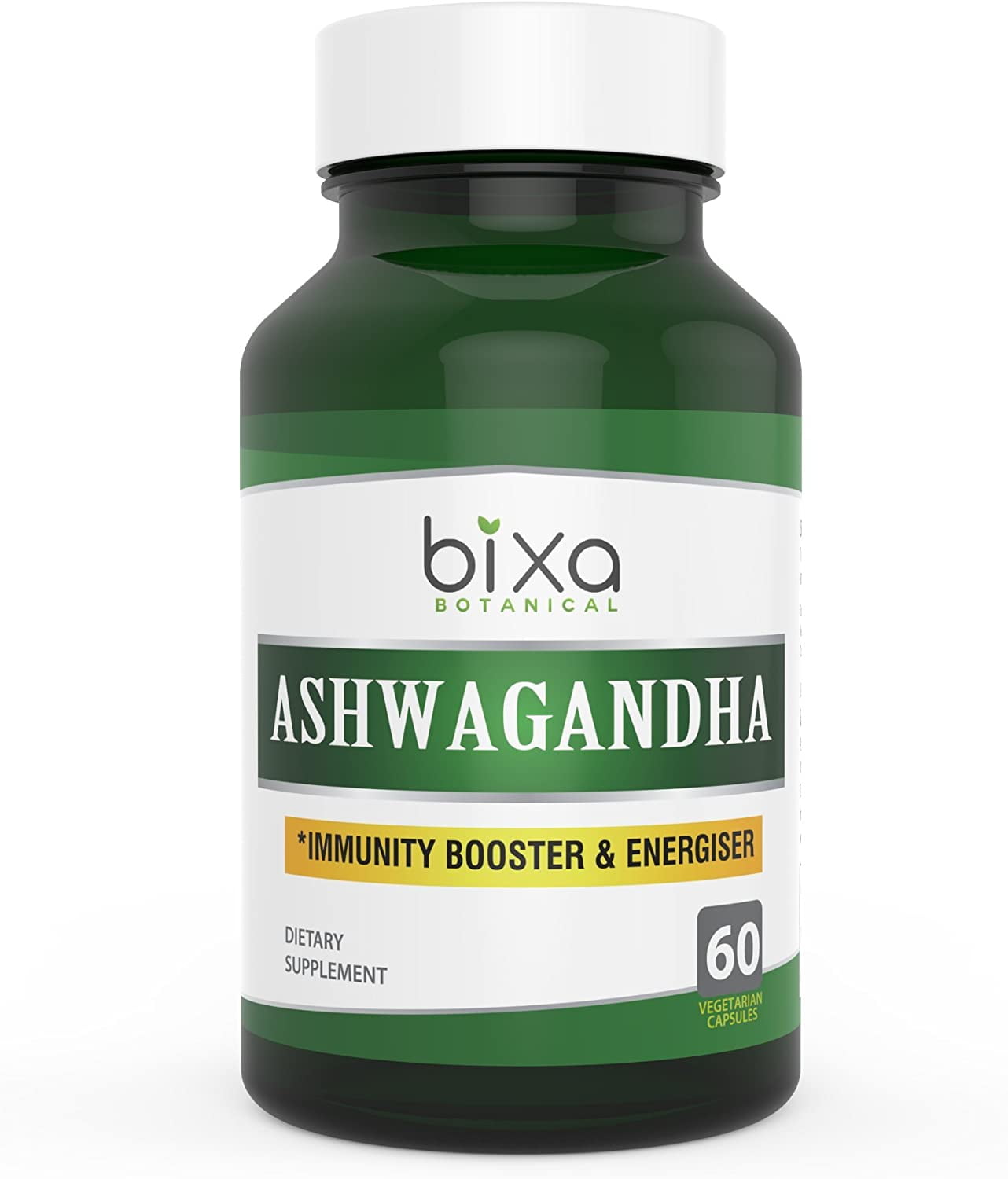 Ashwagandha Root Extract Veg Capsules 60 Count (450mg) Ayurvedic Herb for Immunity Booster & Energiser, Bixa Botanical