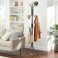 thumbnail image 5 of 68.9x17.7in Metal Coat Rack Assembled Living Room Floor Hat Clothing Display Stand Home Furniture Multi Hooks Hanging Clothes, Black, 5 of 9