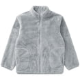 thumbnail image 3 of YONGHS Kids Girls Polar Fleece Jacket Long Sleeve Zipper Outerwear Winter Warm Coat Grey 2-3, 3 of 6