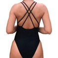 thumbnail image 3 of Nouveau Maillot de Bain une Pièce Femme Années 90 80 avec Slogan Dos Croisé Rétro à Bretelles, 3 of 3