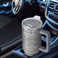 thumbnail image 4 of Daily Use 40oz Boho Tumblers with Lids Straws Vacuum Insulated Bohemia Tumbler with Handle Flip Straw Lid Leak Proof Stainless Steel Travel Mug, 4 of 5