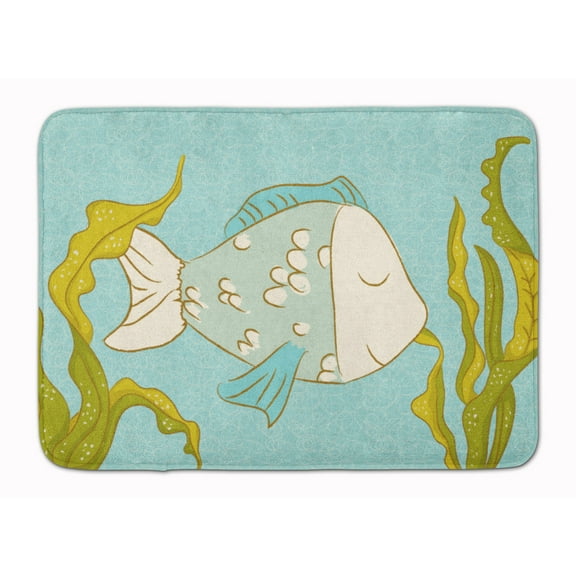Blue Fish Machine Washable Memory Foam Mat